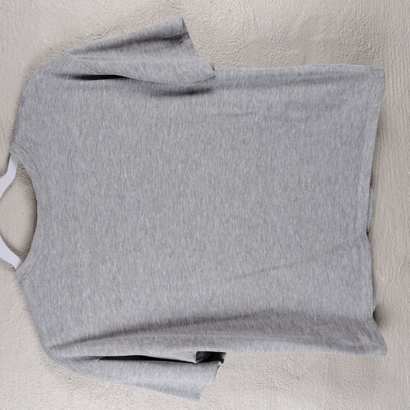 Looney Tunes Bugs Bunny and Tweety Bird Gray Short Sleeve Cropped Tee Shirt Top - Picture 6 of 8